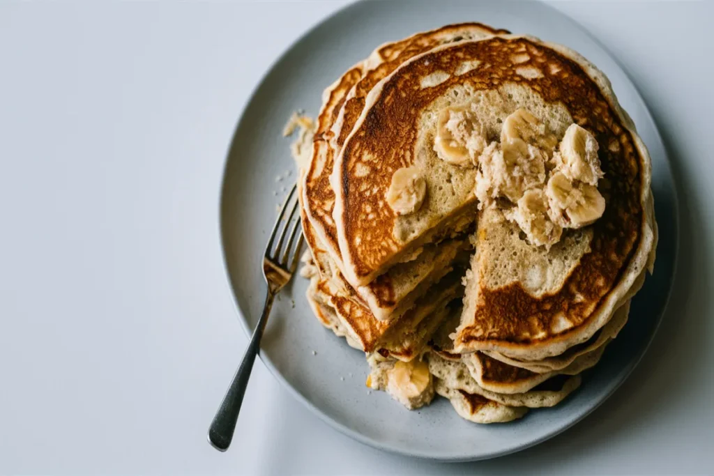 Soggy banana pancakes on a plate