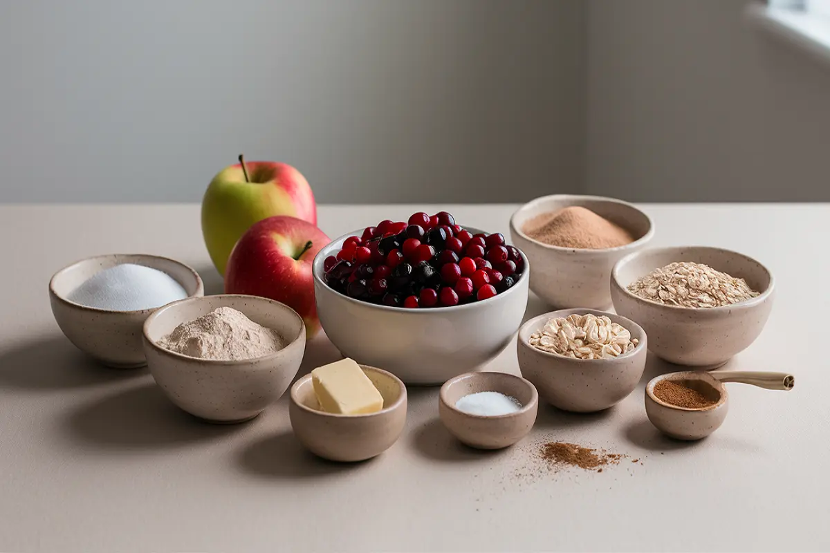 Cranberry Apple Crumble ingredients 