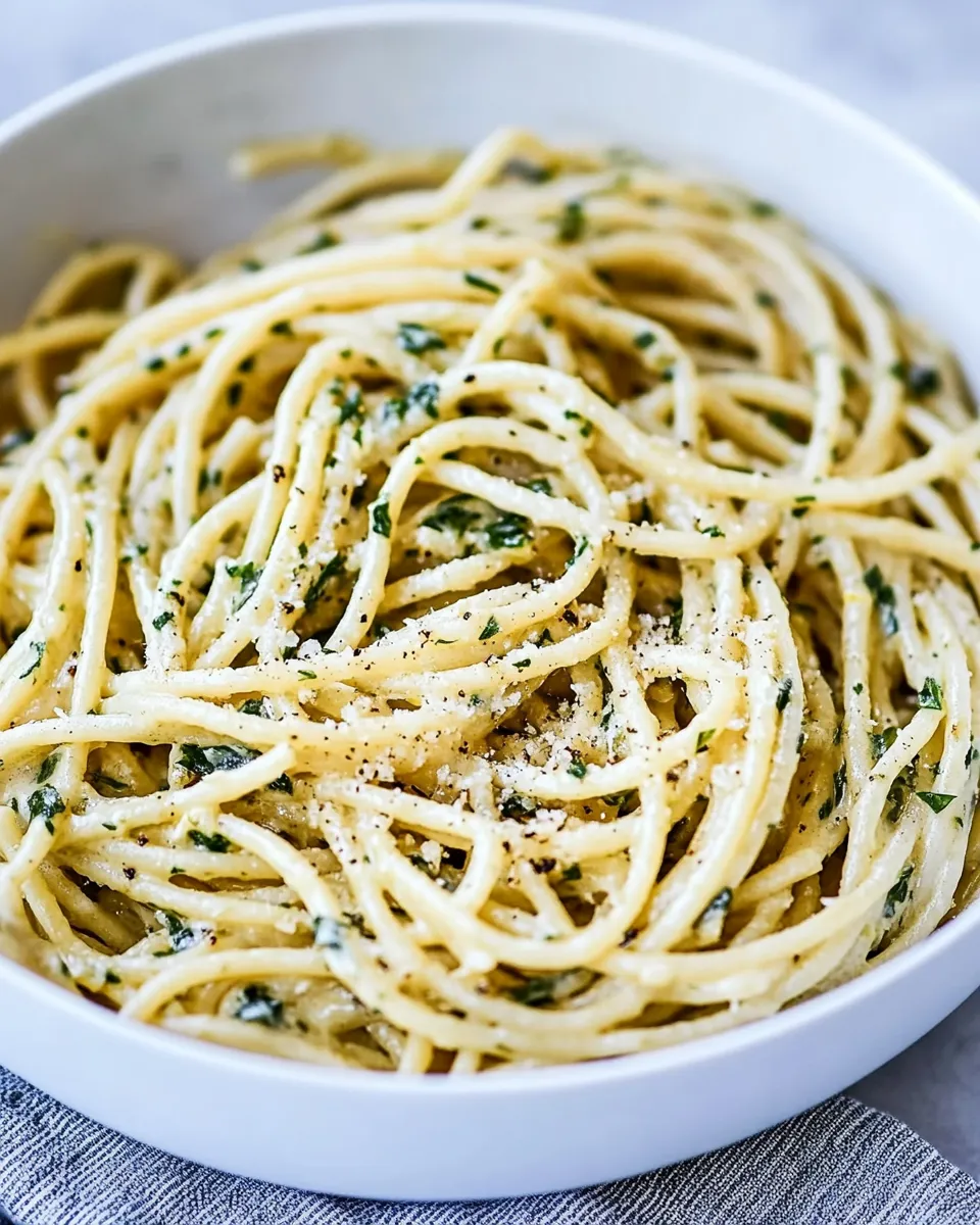 Delicious 10-Minute Creamy, Buttery Herbed Bucatini. image