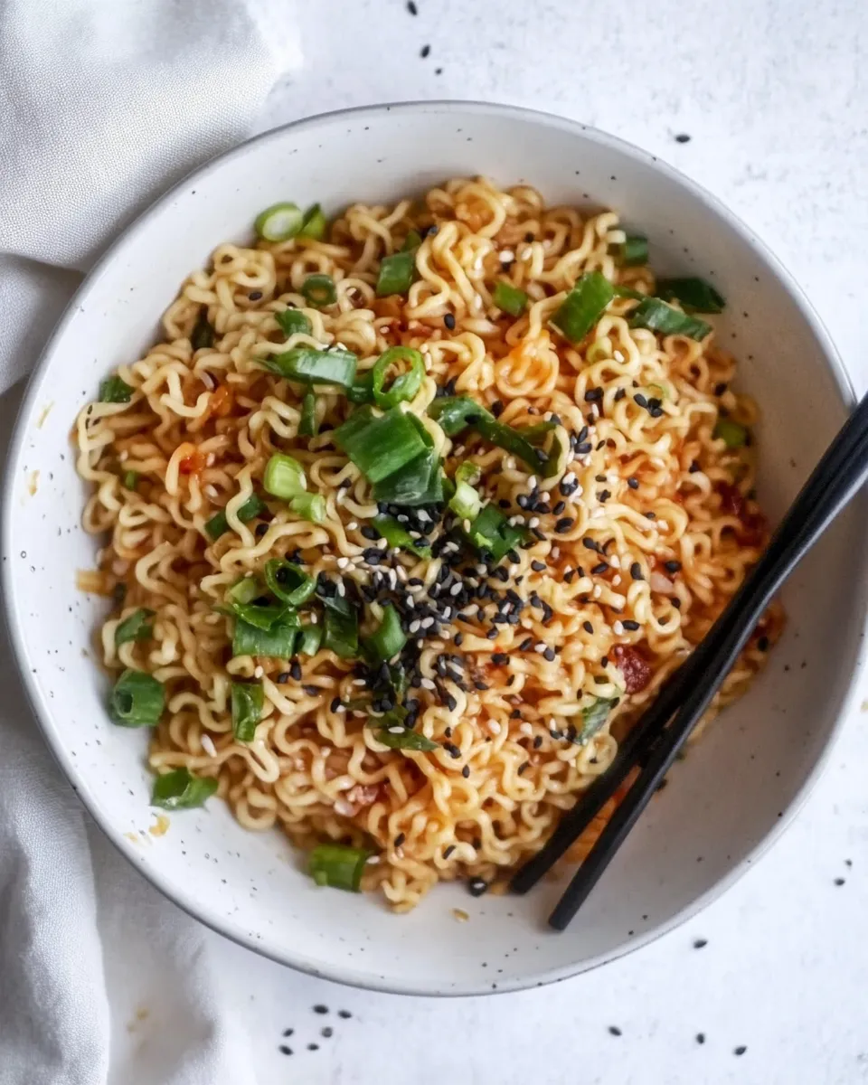 Delicious 15 Minute Sesame Ramen Noodles. plate image