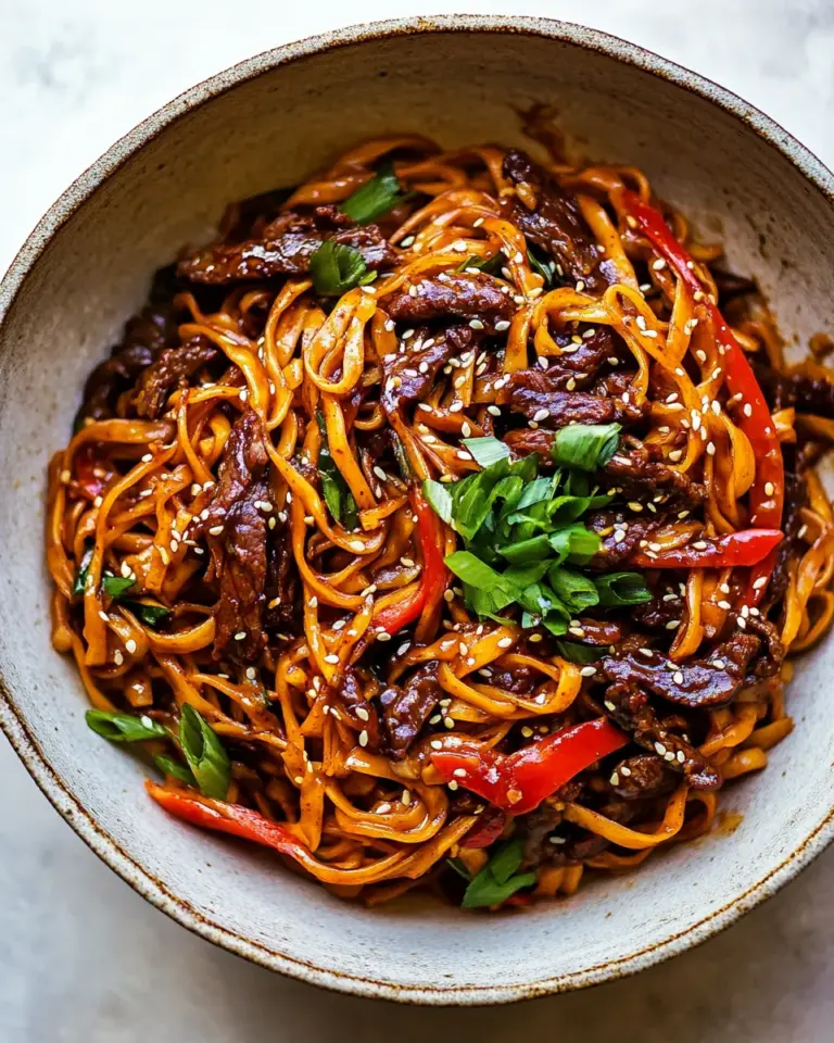 Homemade 20 Minute Korean Beef Sesame Noodles. recipe photo