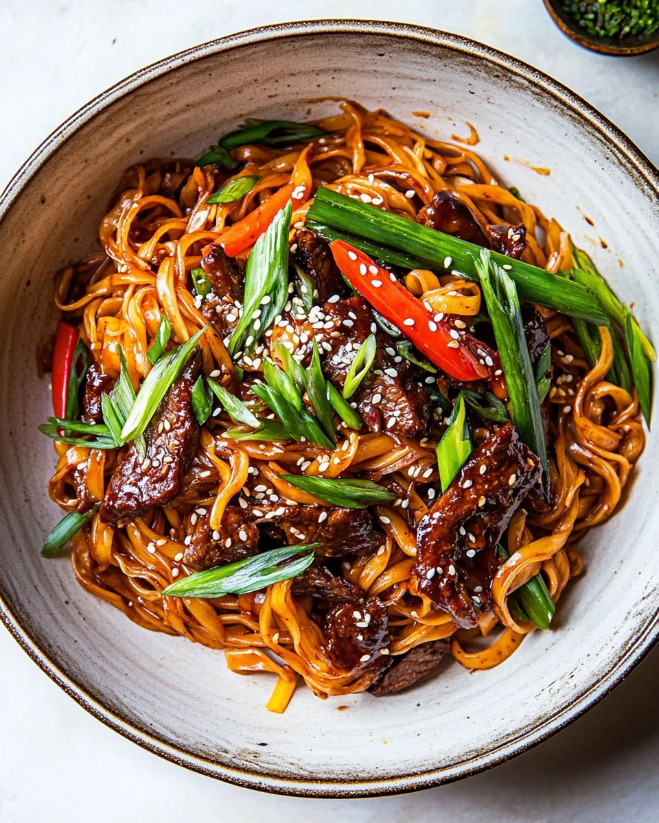 Classic 20 Minute Korean Beef Sesame Noodles. dish photo