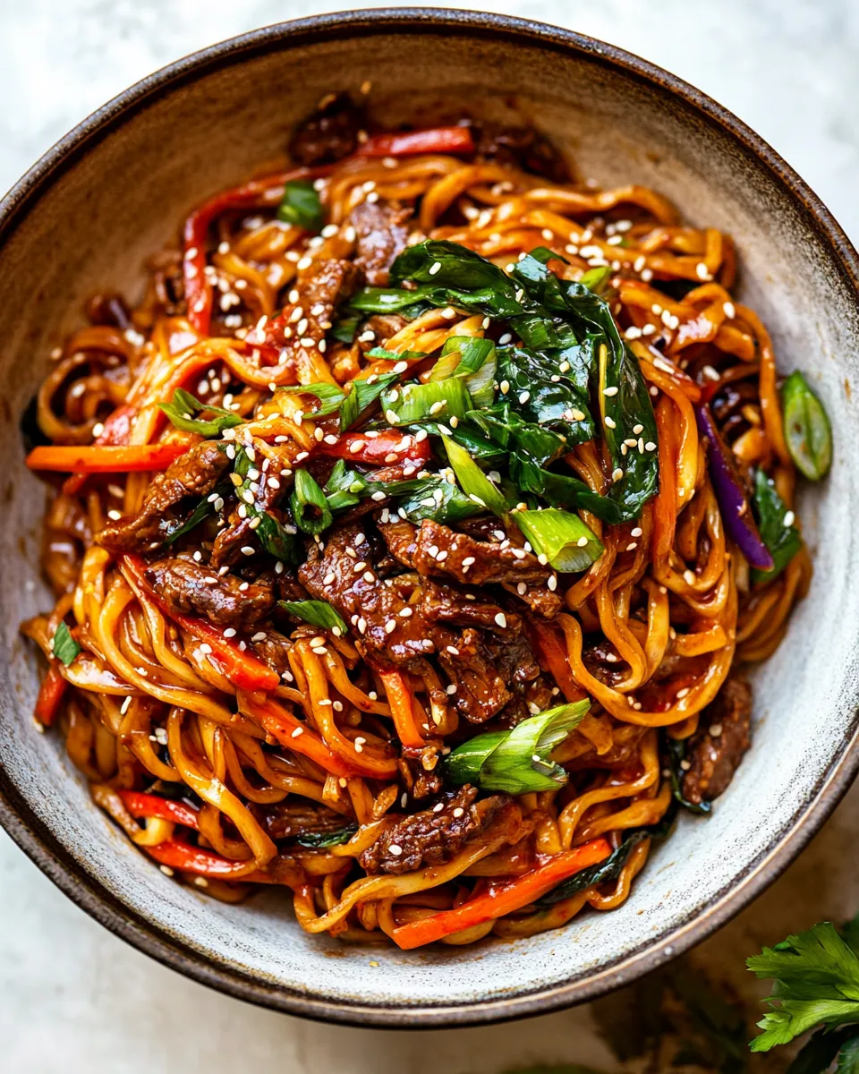 Delicious 20 Minute Korean Beef Sesame Noodles. picture