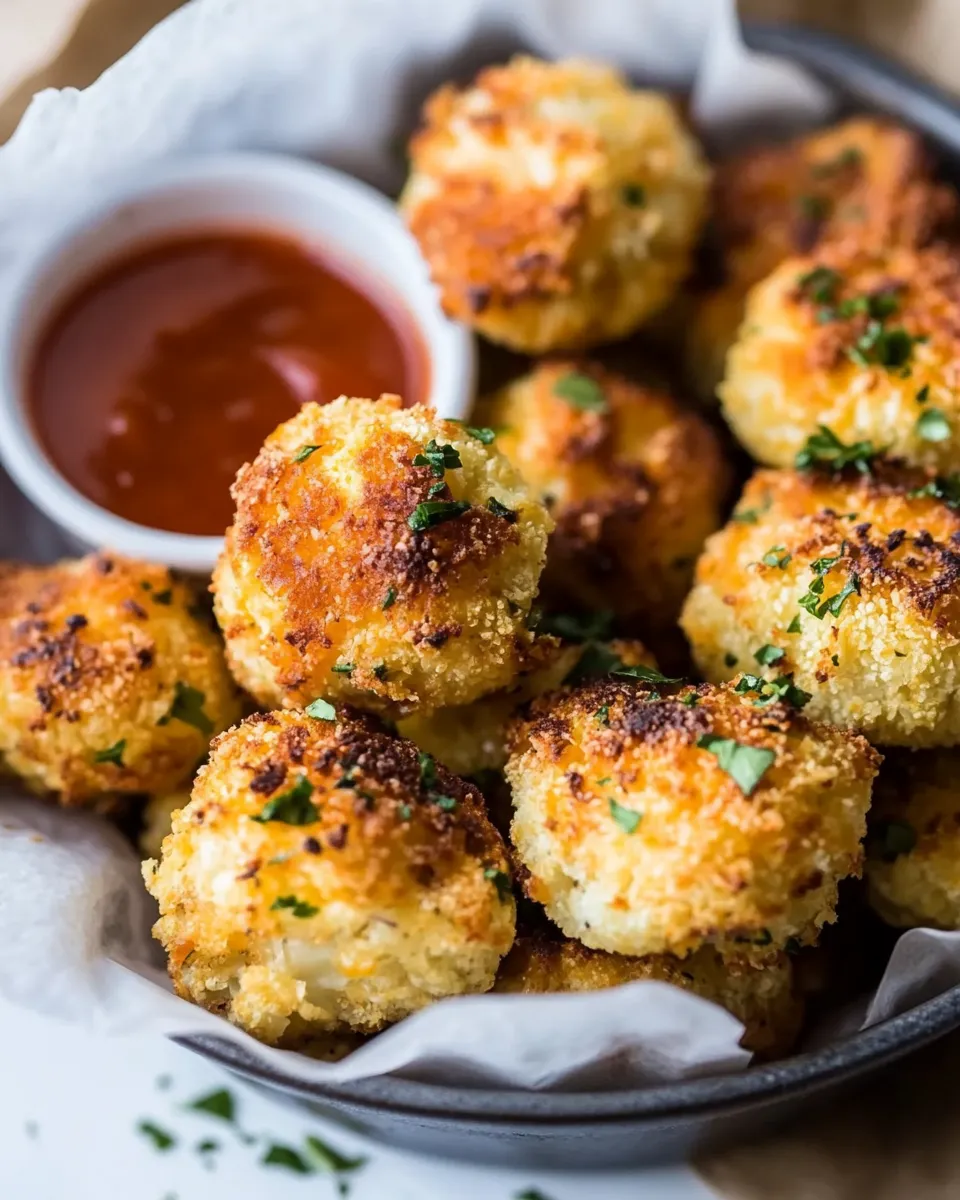 Homemade 3 Ingredient Baked Cheddar Cauliflower Bites recipe photo