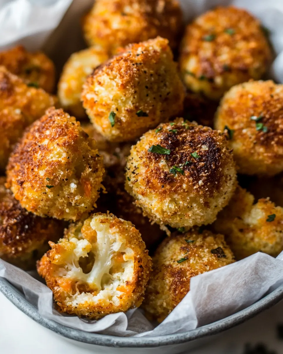 Easy 3 Ingredient Baked Cheddar Cauliflower Bites food shot