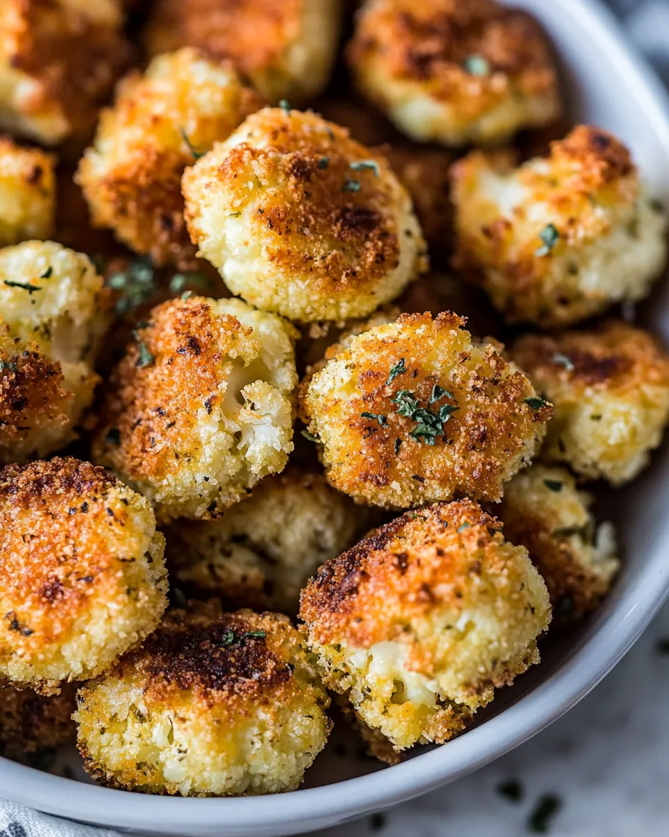 Delicious 3 Ingredient Baked Cheddar Cauliflower Bites plate image