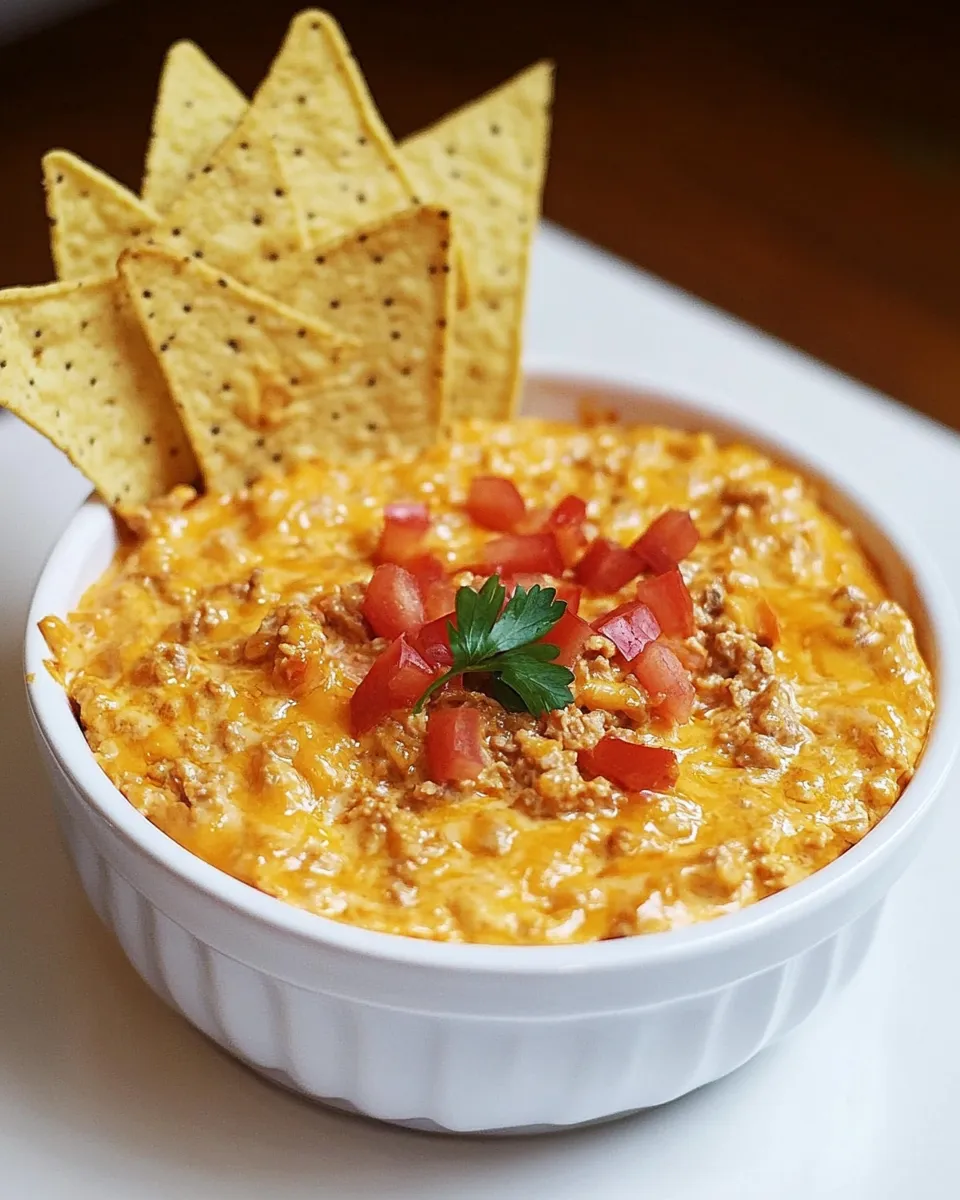 Homemade 5-Ingredient Cheesy Meat Dip recipe photo