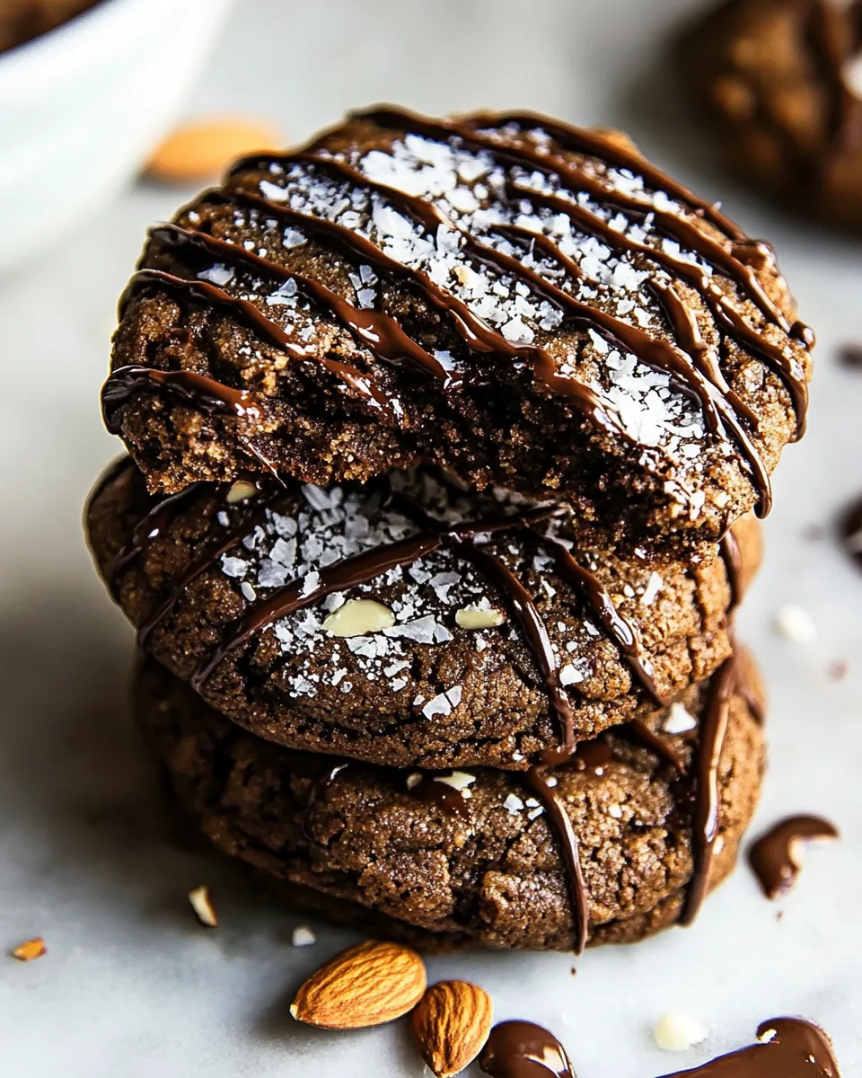 Delicious 5 Ingredient Chocolate Almond Butter Cookies. food shot