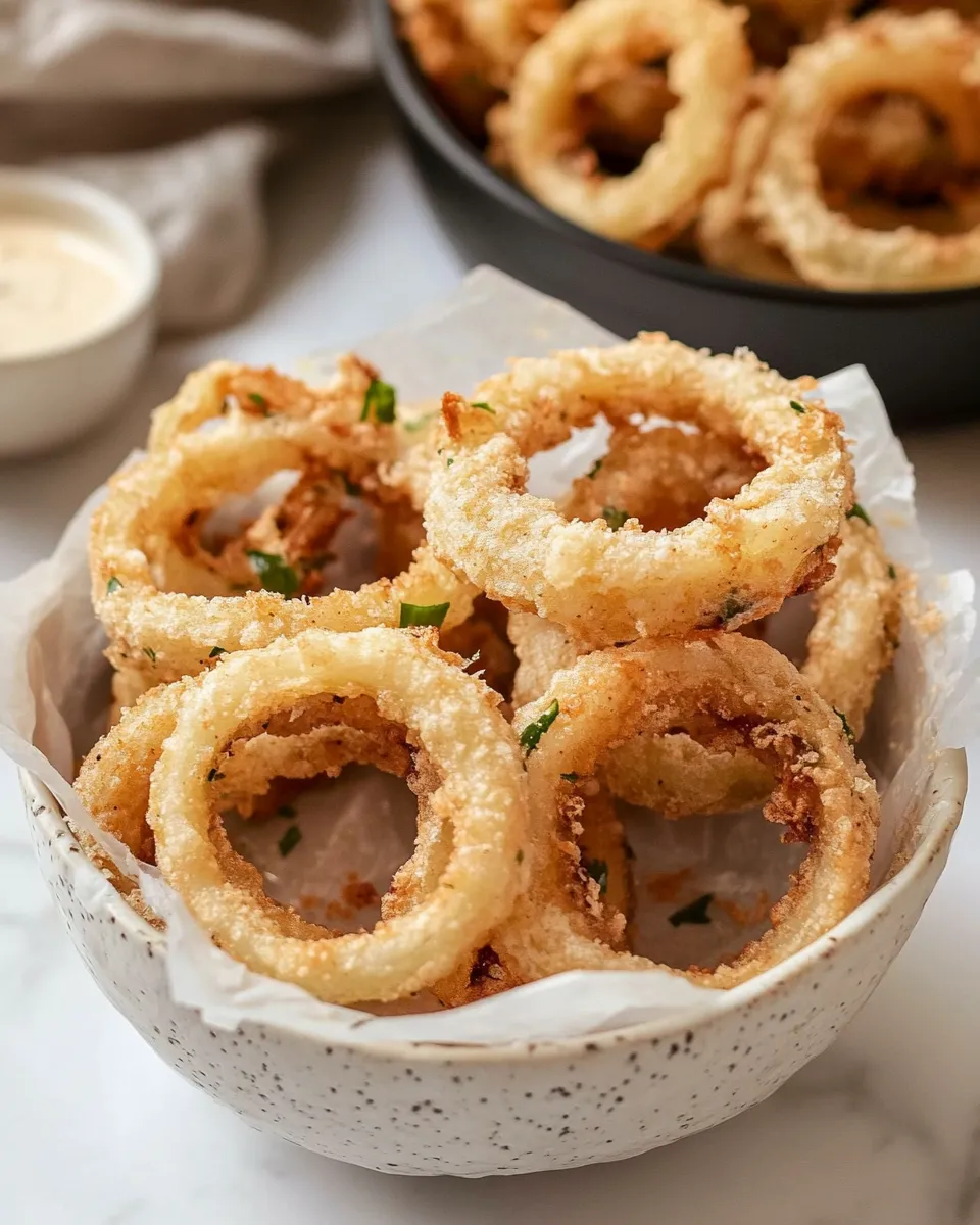 Easy Air-Fryer Onion Rings food shot