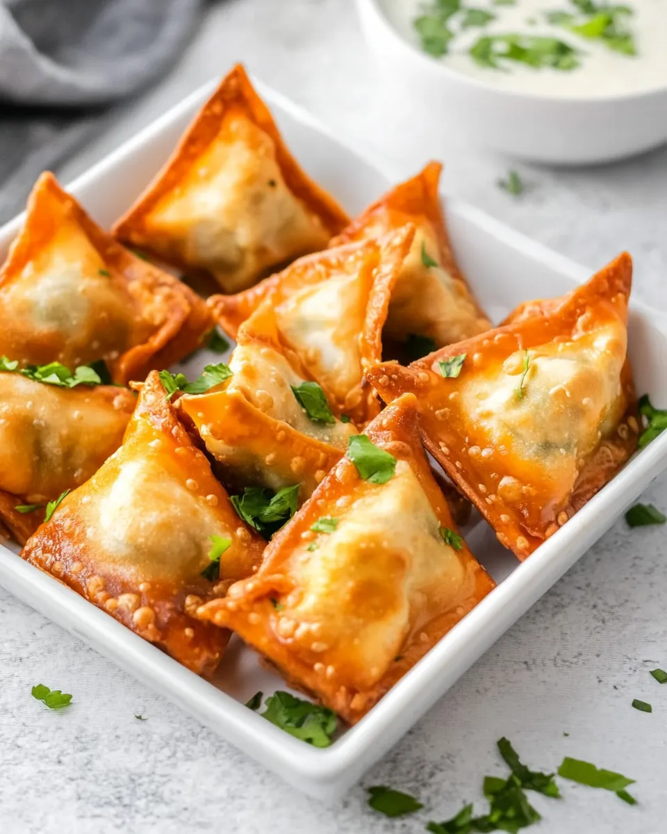 Classic Air Fryer Buffalo Chicken Wontons dish photo