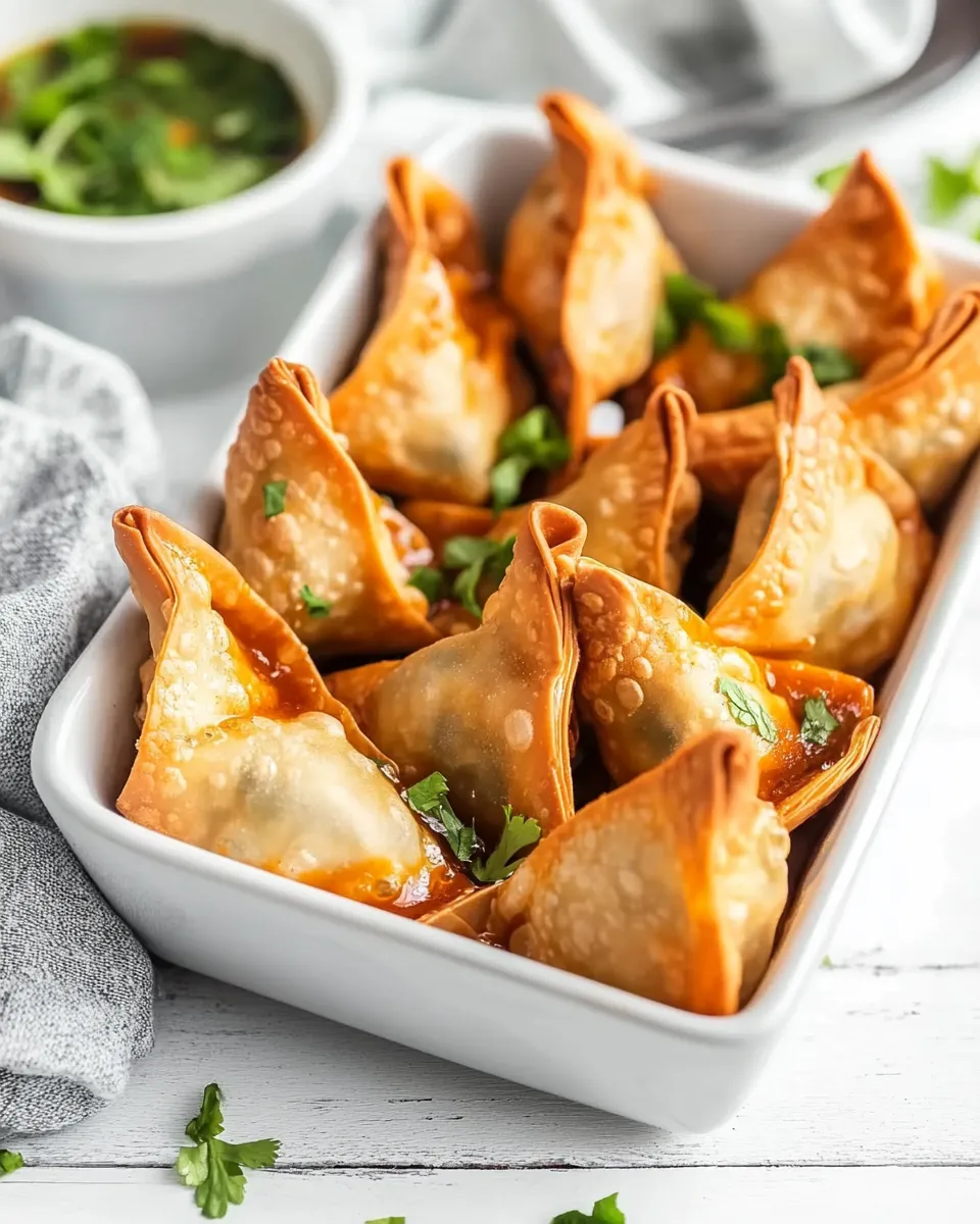 Easy Air Fryer Buffalo Chicken Wontons food shot