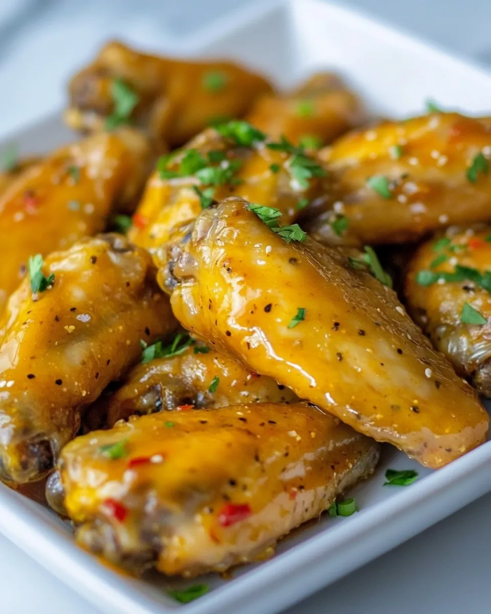 Easy Air Fryer Honey Mustard Chicken Wings food shot
