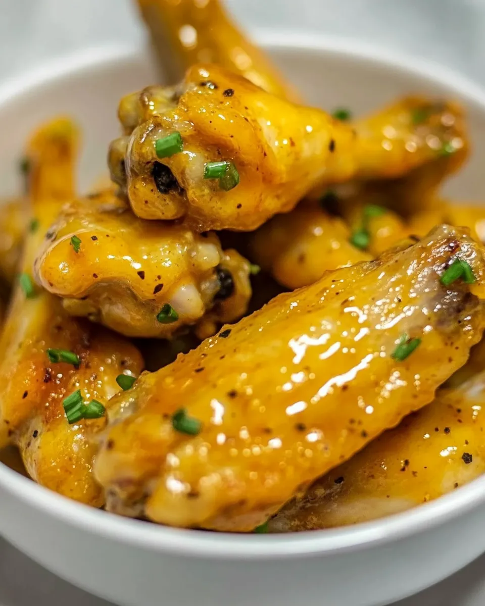 Delicious Air Fryer Honey Mustard Chicken Wings plate image