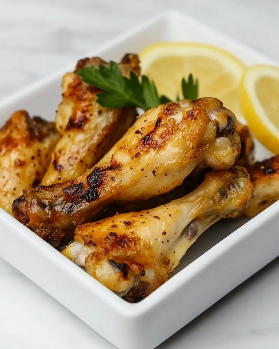 Easy Air Fryer Lemon Pepper Chicken Wings food shot