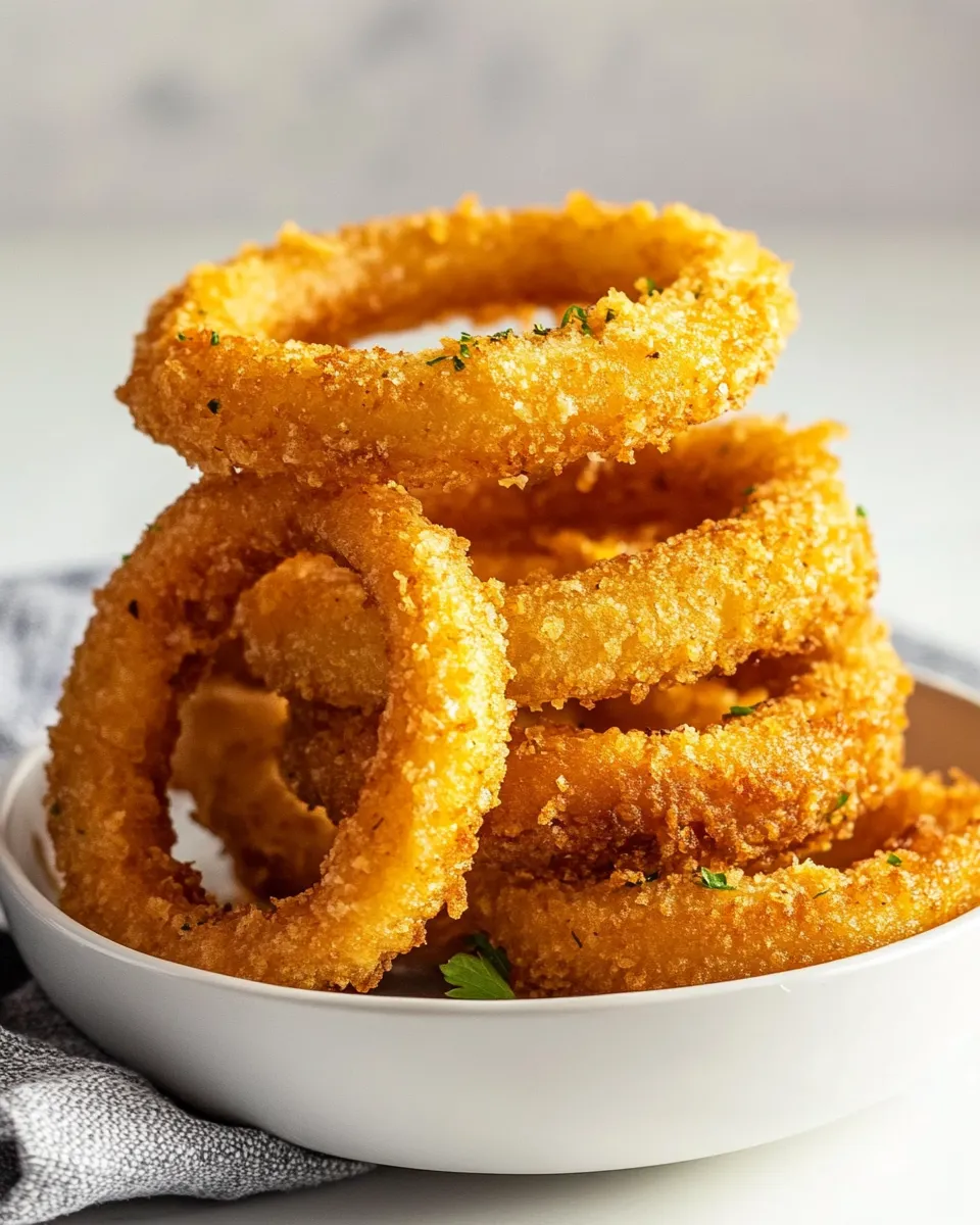 Delicious Air Fryer Onion Rings (Homemade) food shot