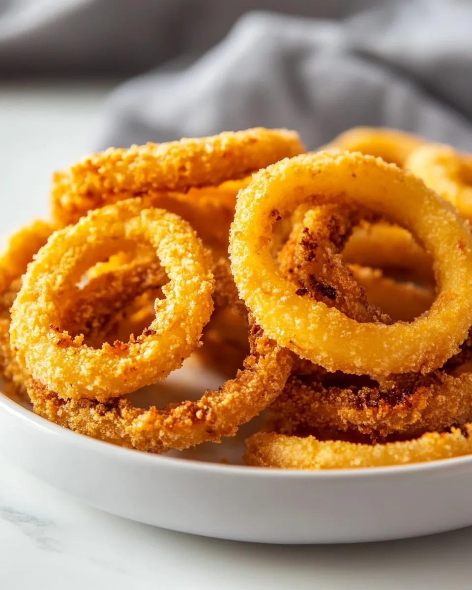 Healthy Air Fryer Onion Rings (Homemade) plate image
