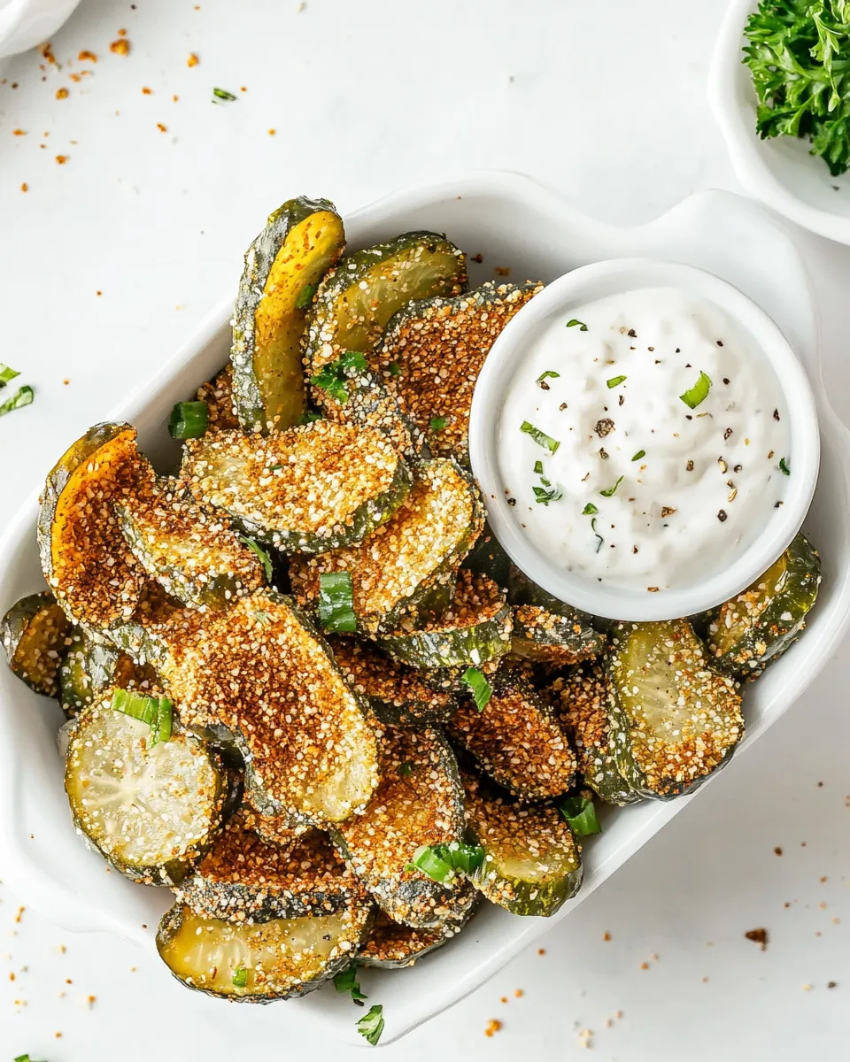 Delicious Air Fryer Pickles food shot