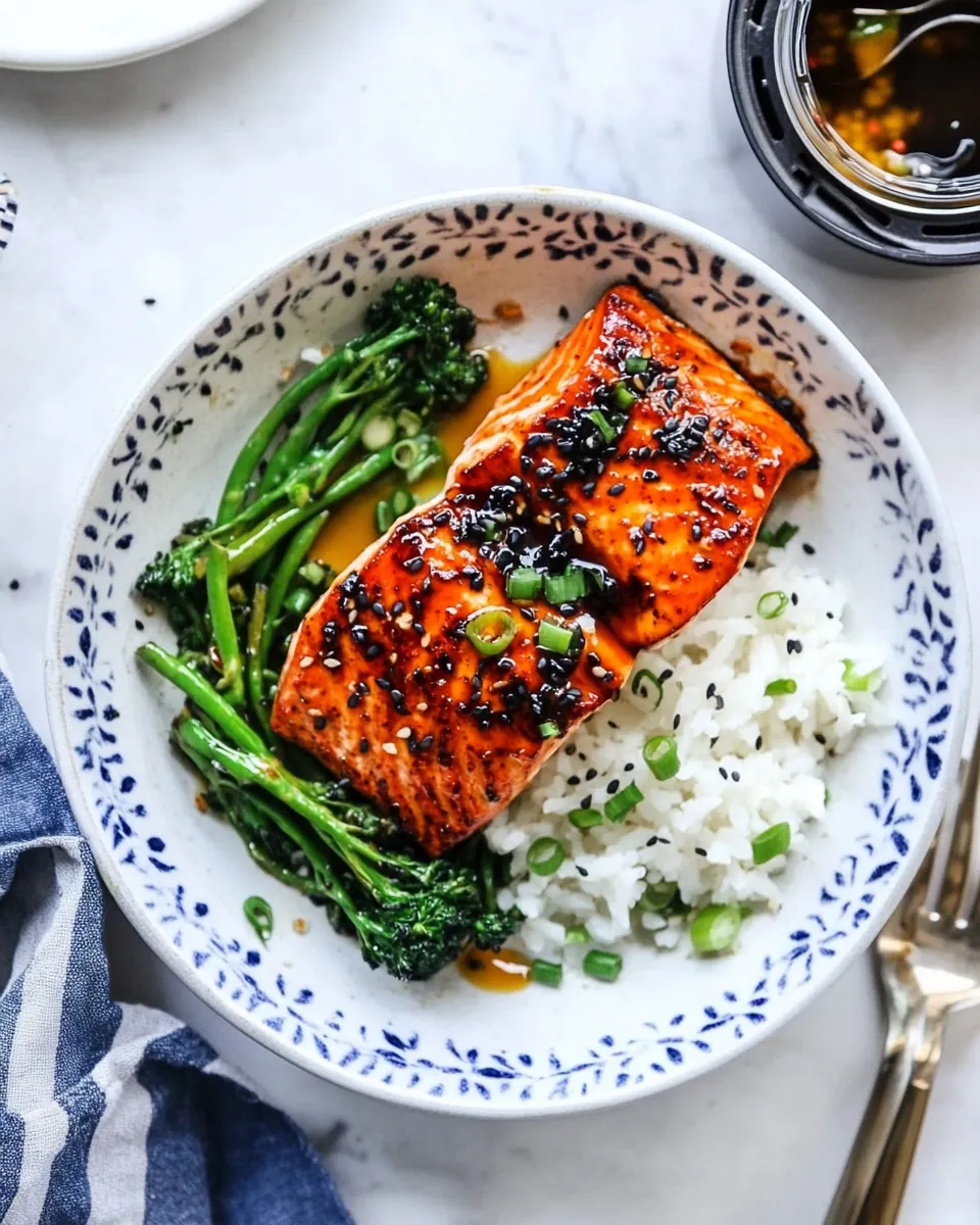 Classic Air Fryer Salmon with Maple Soy food shot