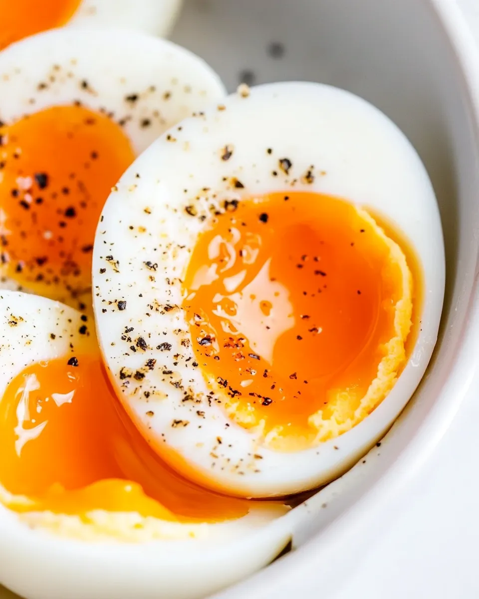 Easy Air Fryer Soft Boiled Eggs food shot