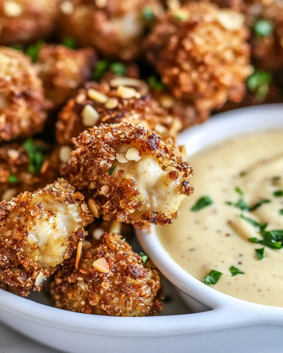 Easy Almond-Crusted Chicken Bites with Honey-Mustard Dip recipe photo