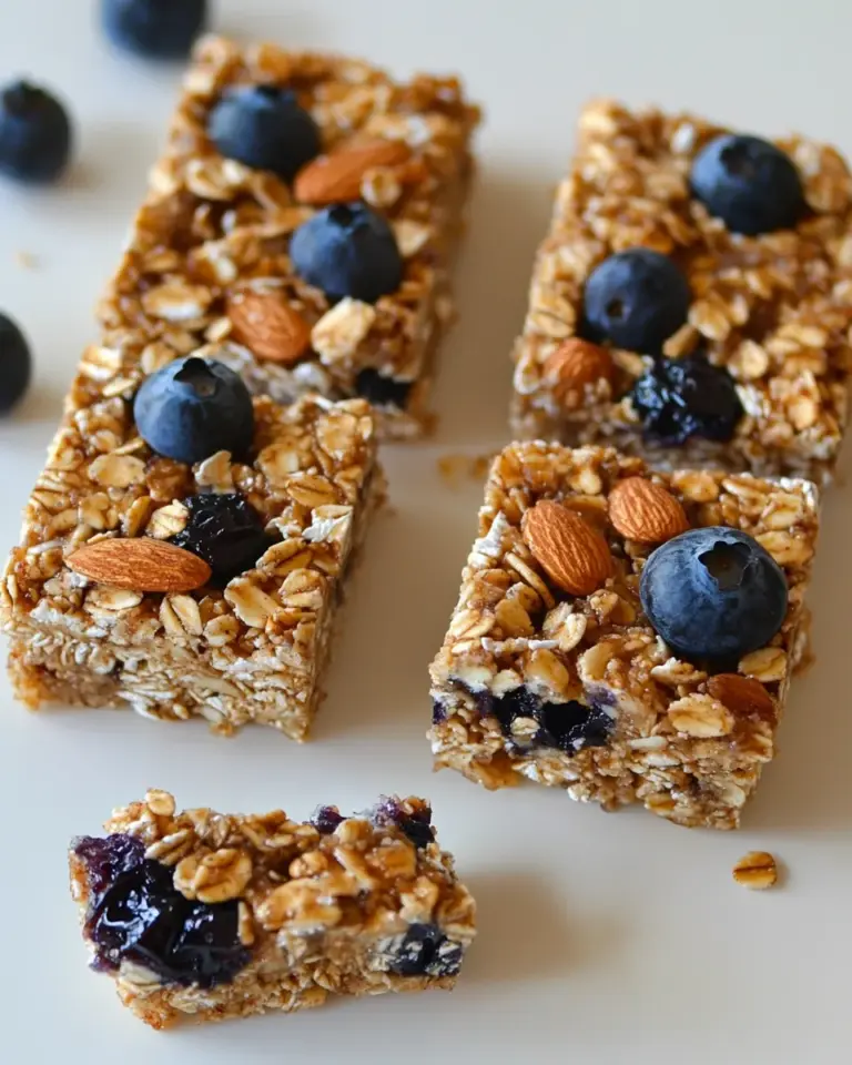 Delicious Almond, Blueberry & Date Homemade Granola Bars photo