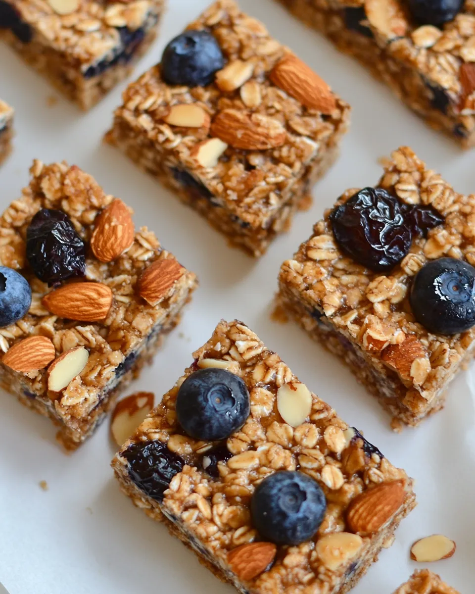 Healthy Almond, Blueberry & Date Homemade Granola Bars recipe image