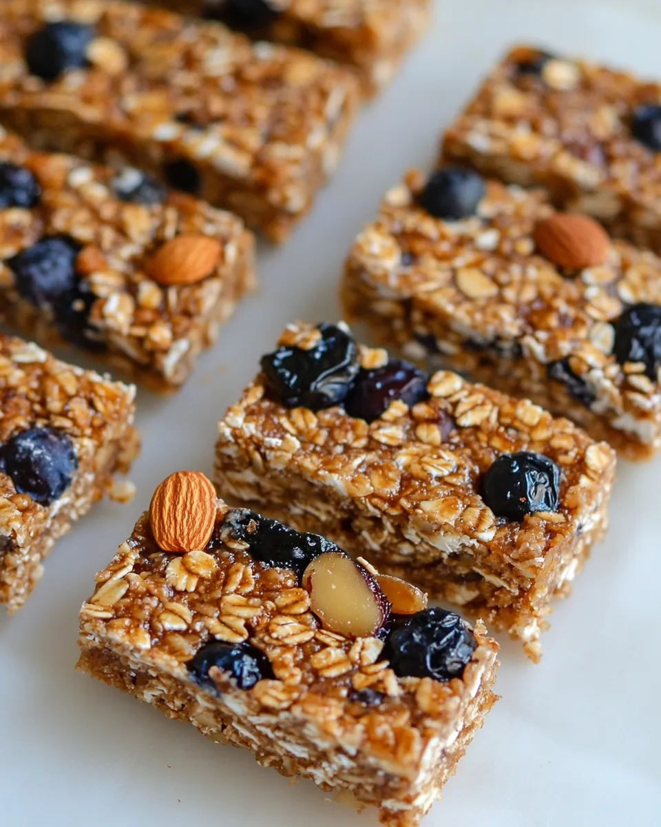 Easy Almond, Blueberry & Date Homemade Granola Bars dish photo
