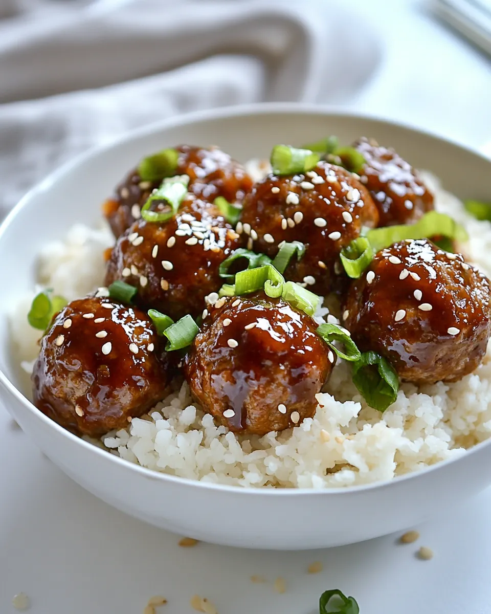 Easy Asian BBQ Turkey Meatballs food shot