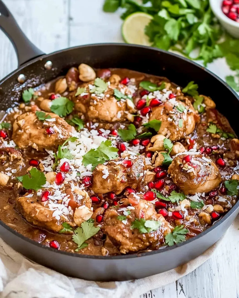 Homemade Asian Pomegranate Coconut Chicken Skillet photo