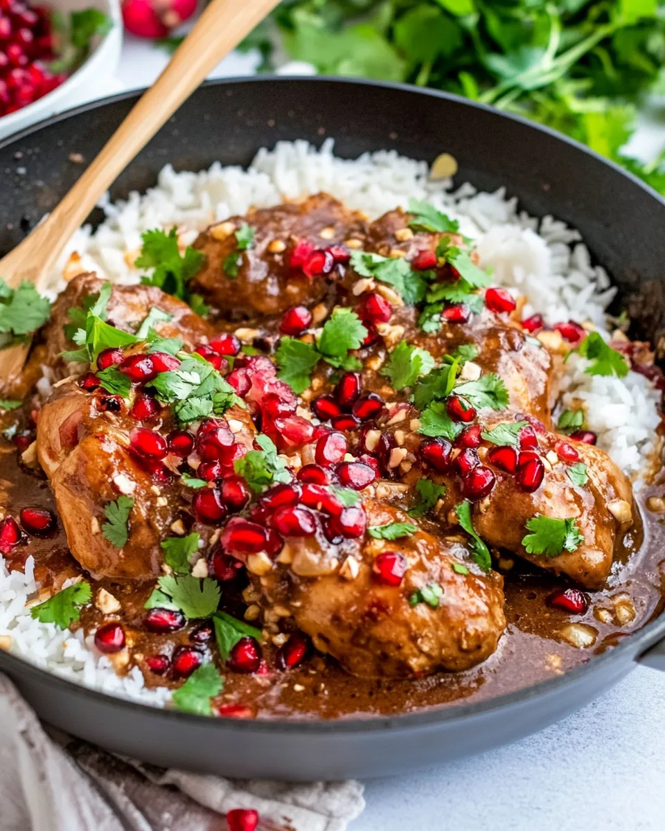 Classic Asian Pomegranate Coconut Chicken Skillet image