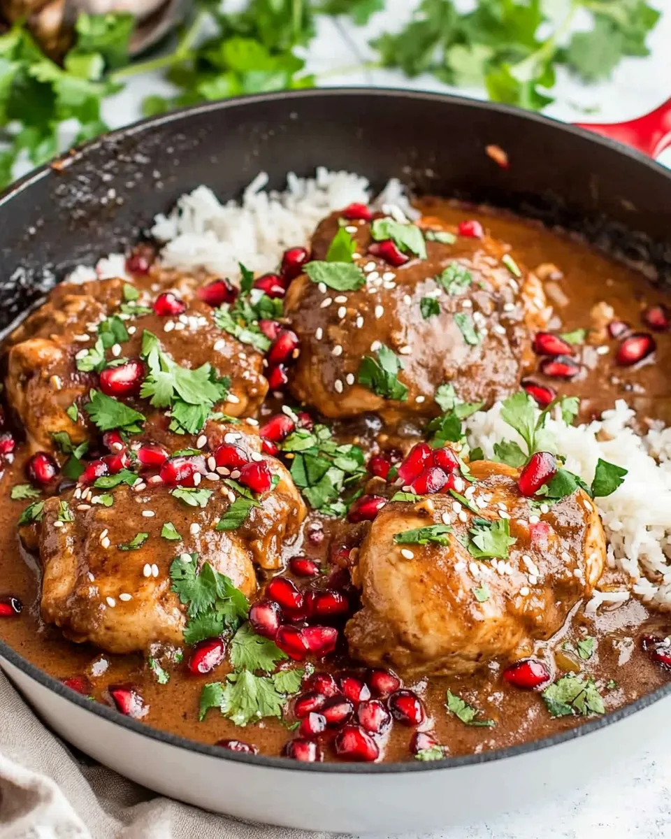 Delicious Asian Pomegranate Coconut Chicken Skillet dish photo