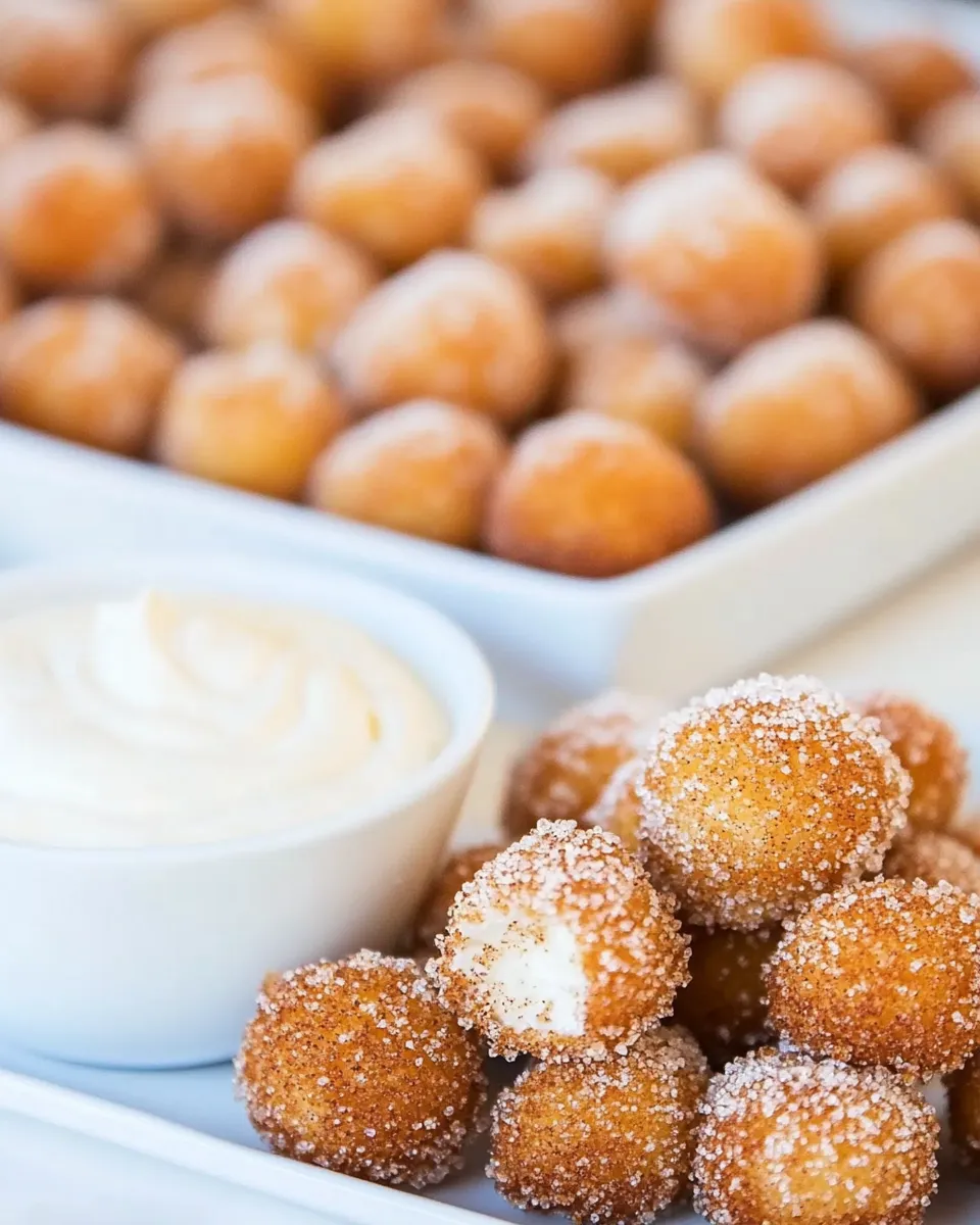 Easy Auntie Annes Copycat Cinnamon Sugar Pretzel Bites (Nuggets) with Cream Cheese Dipping Sauce food shot