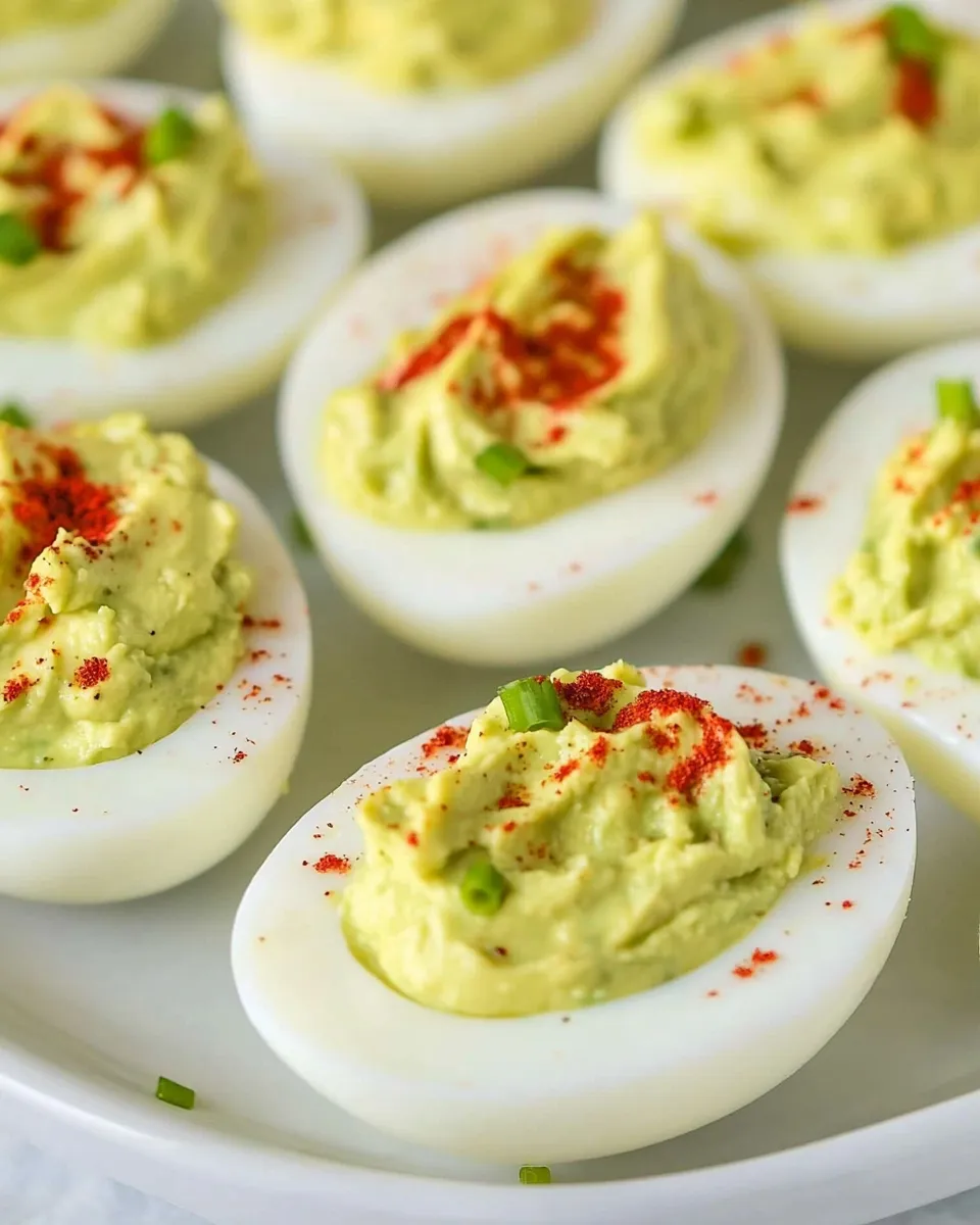 Easy Avocado Stuffed Deviled Eggs recipe photo