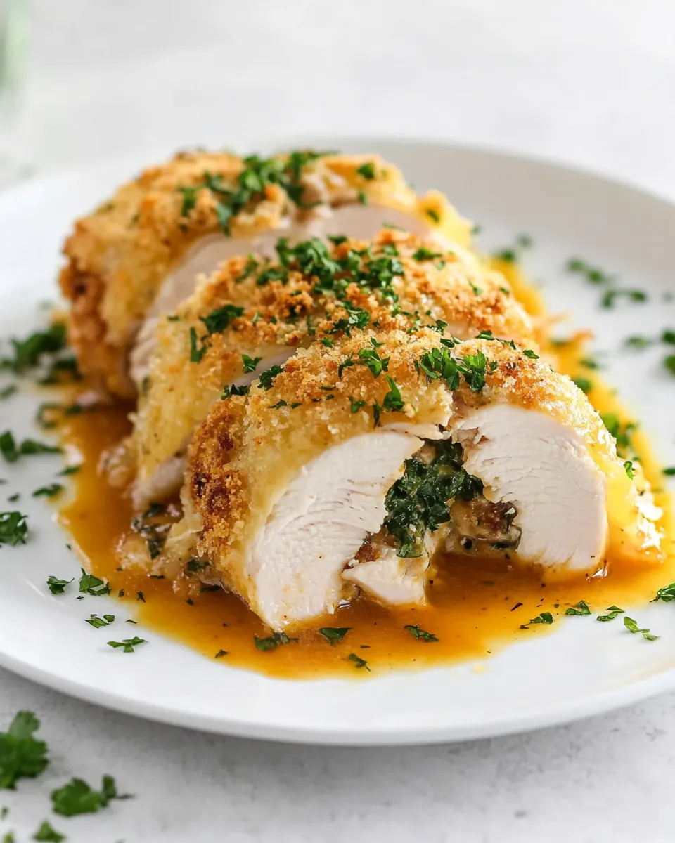 Delicious Baked Chicken Kiev plate image