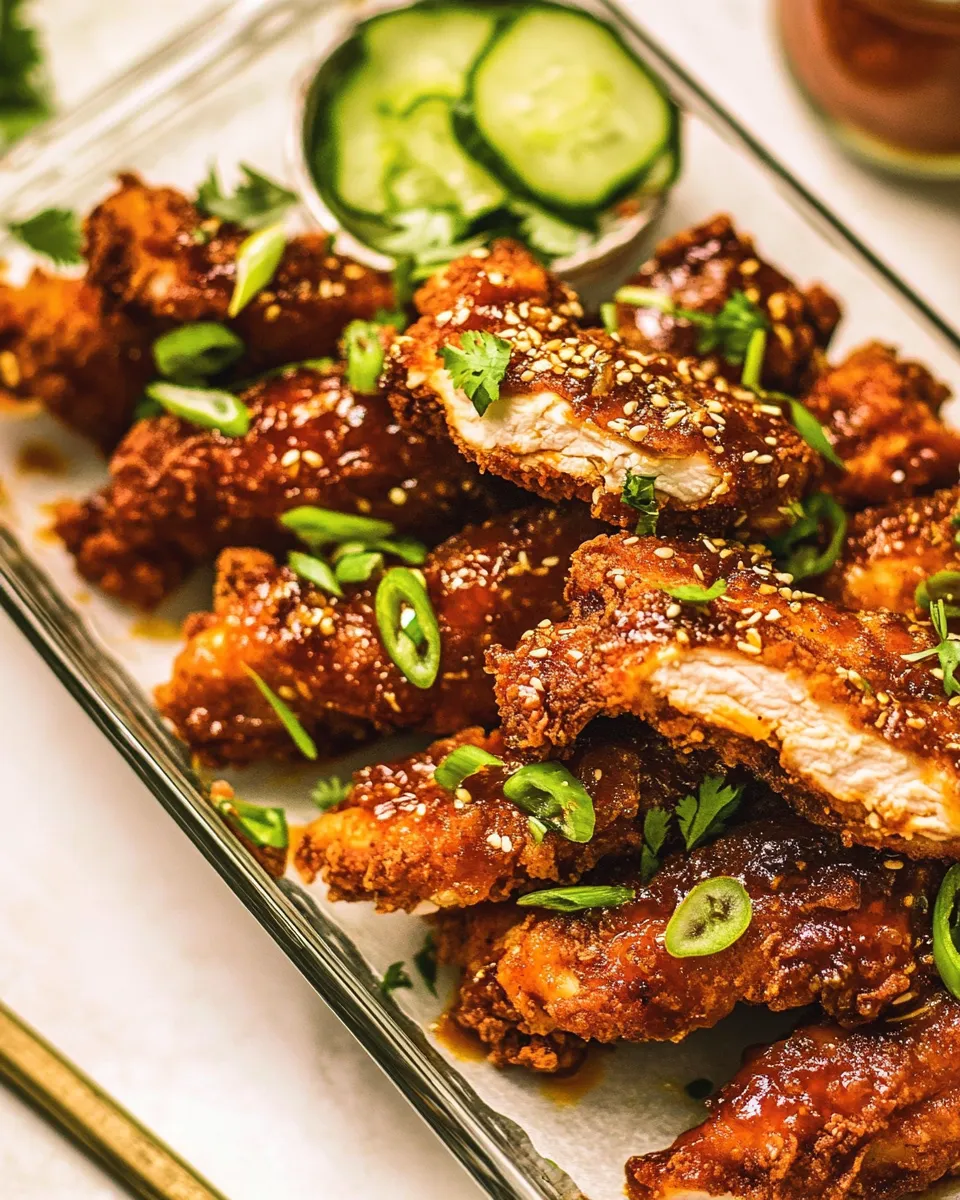 Delicious Baked Crunchy Honey Buffalo Chicken. plate image