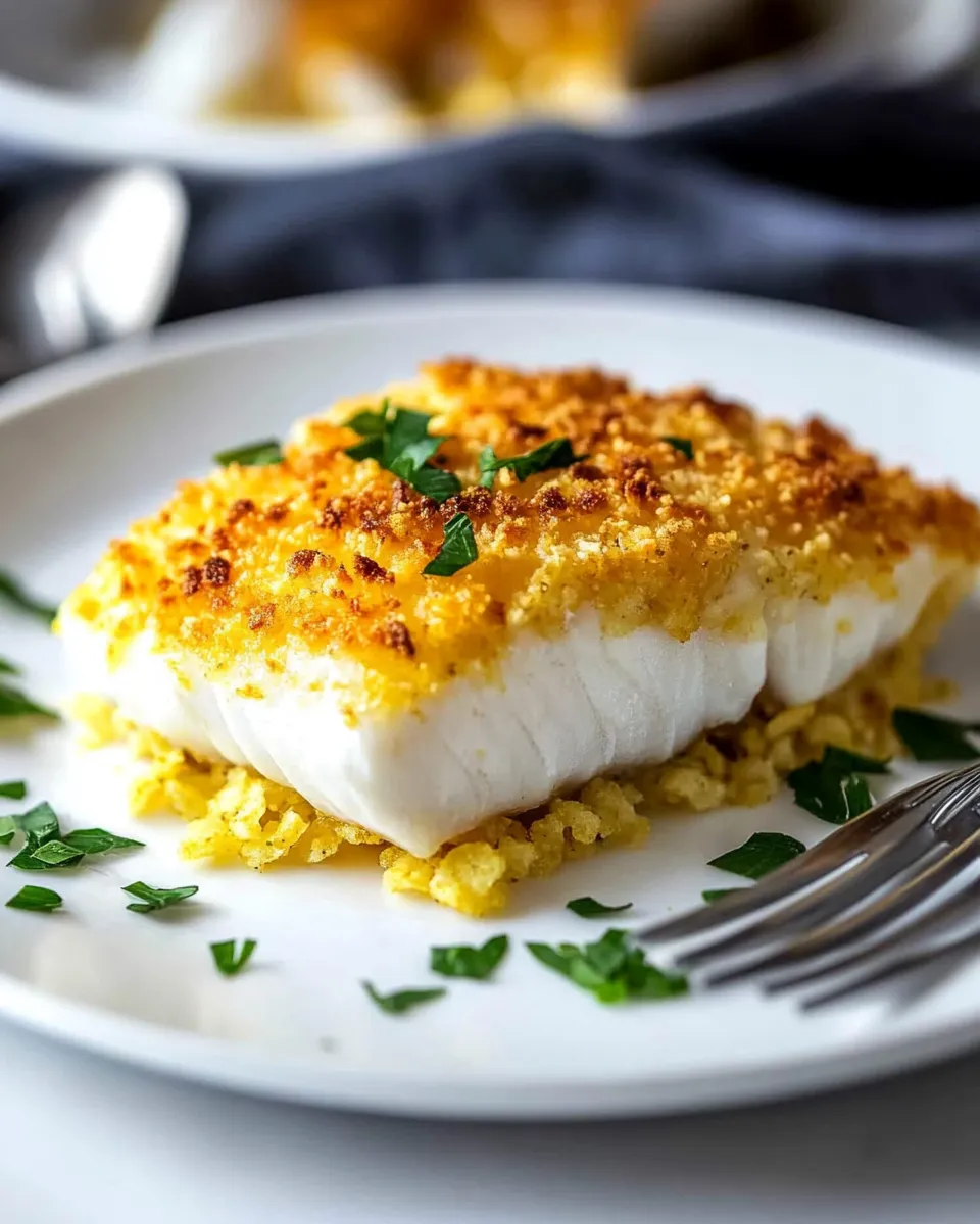 Homemade Baked Fish with Potato Chip Crust photo