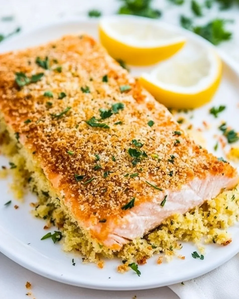 Homemade Baked Panko Breaded Salmon photo