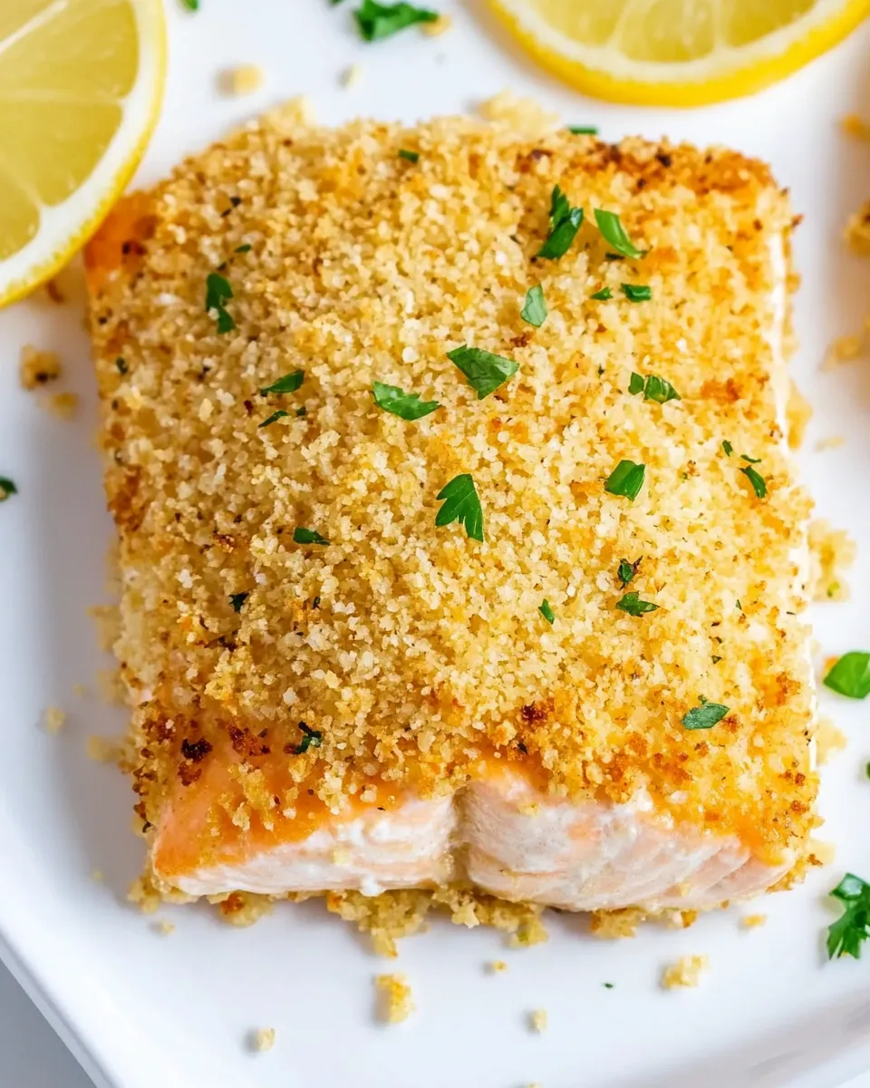 Easy Baked Panko Breaded Salmon dish photo