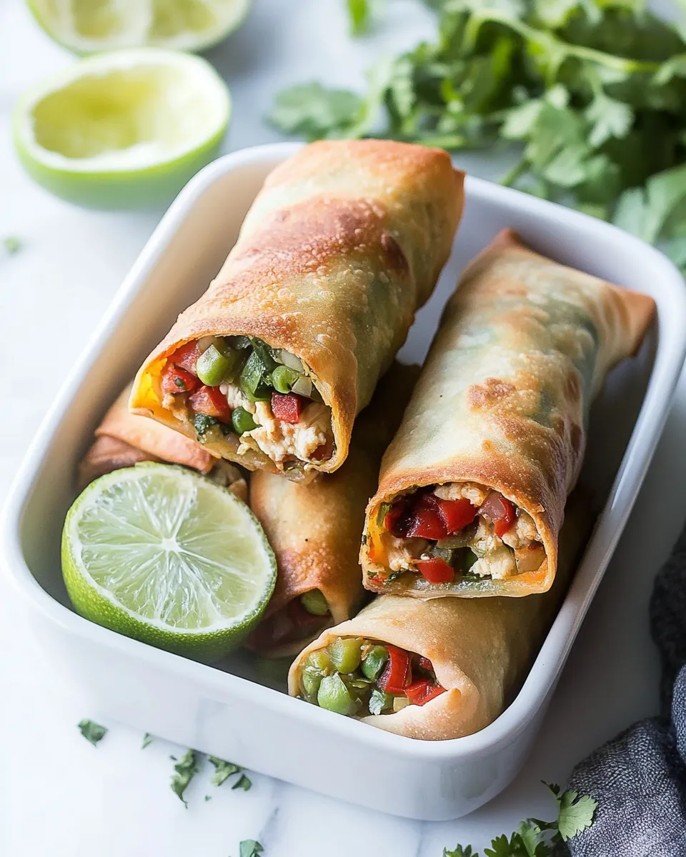 Homemade Baked Southwestern Chicken Egg Rolls recipe photo