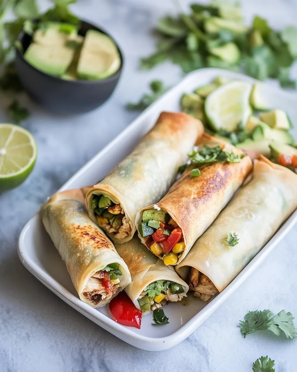 Classic Baked Southwestern Chicken Egg Rolls dish photo