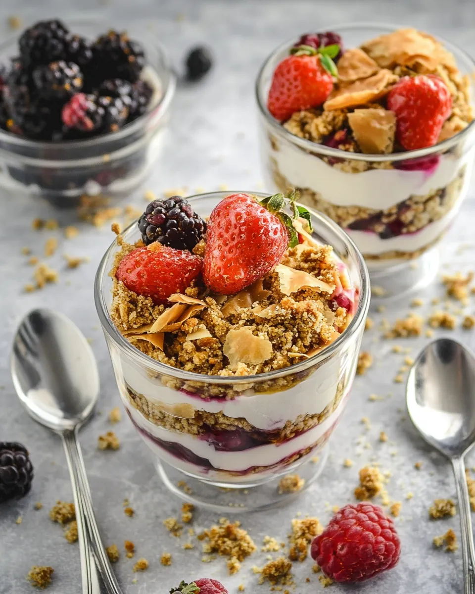 Homemade Baklava Yogurt Parfait with Homemade Baklava Crumbles dish photo