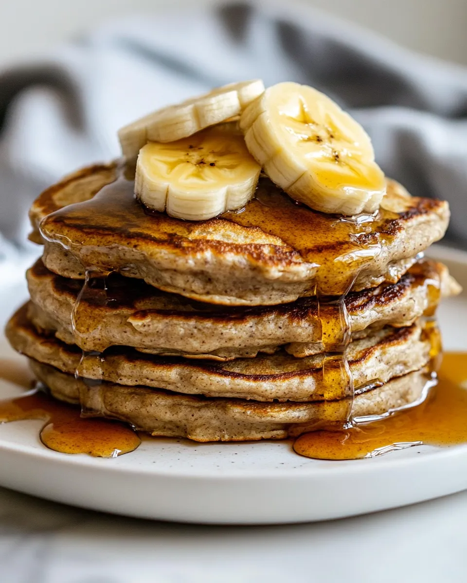 Easy Banana Oatmeal Pancakes food shot