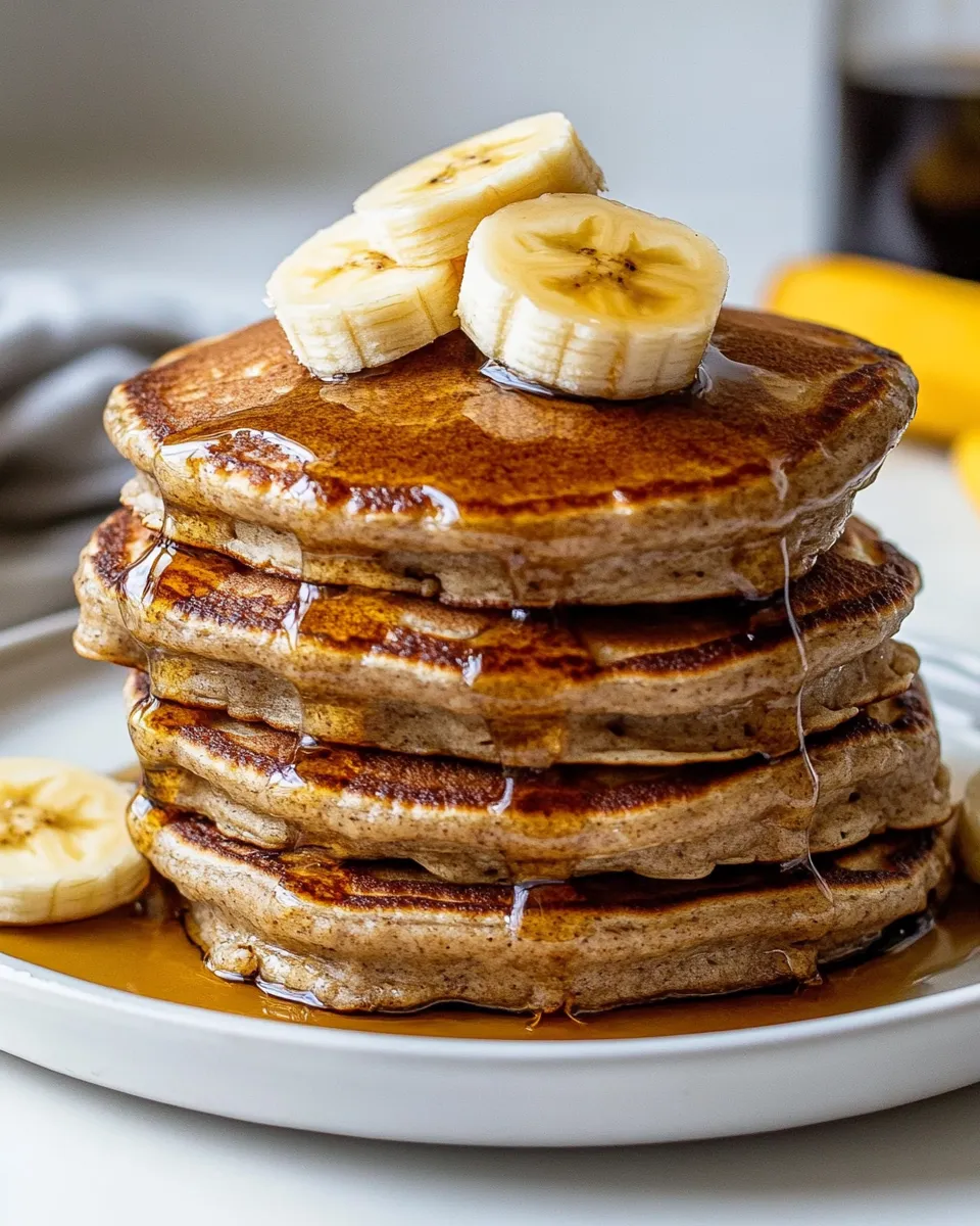 Delicious Banana Oatmeal Pancakes plate image