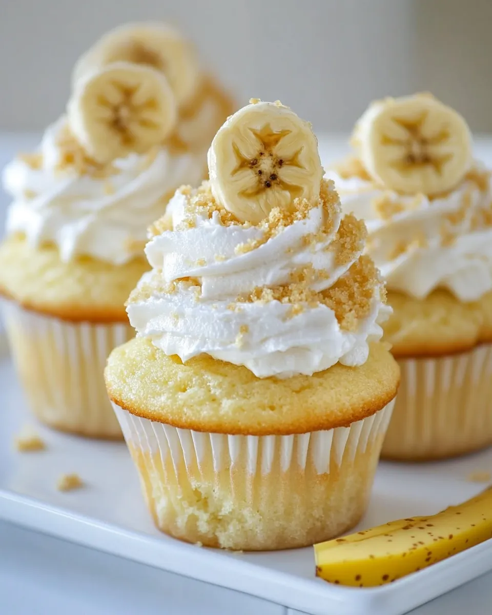 Delicious Banana Pudding Cupcakes food shot