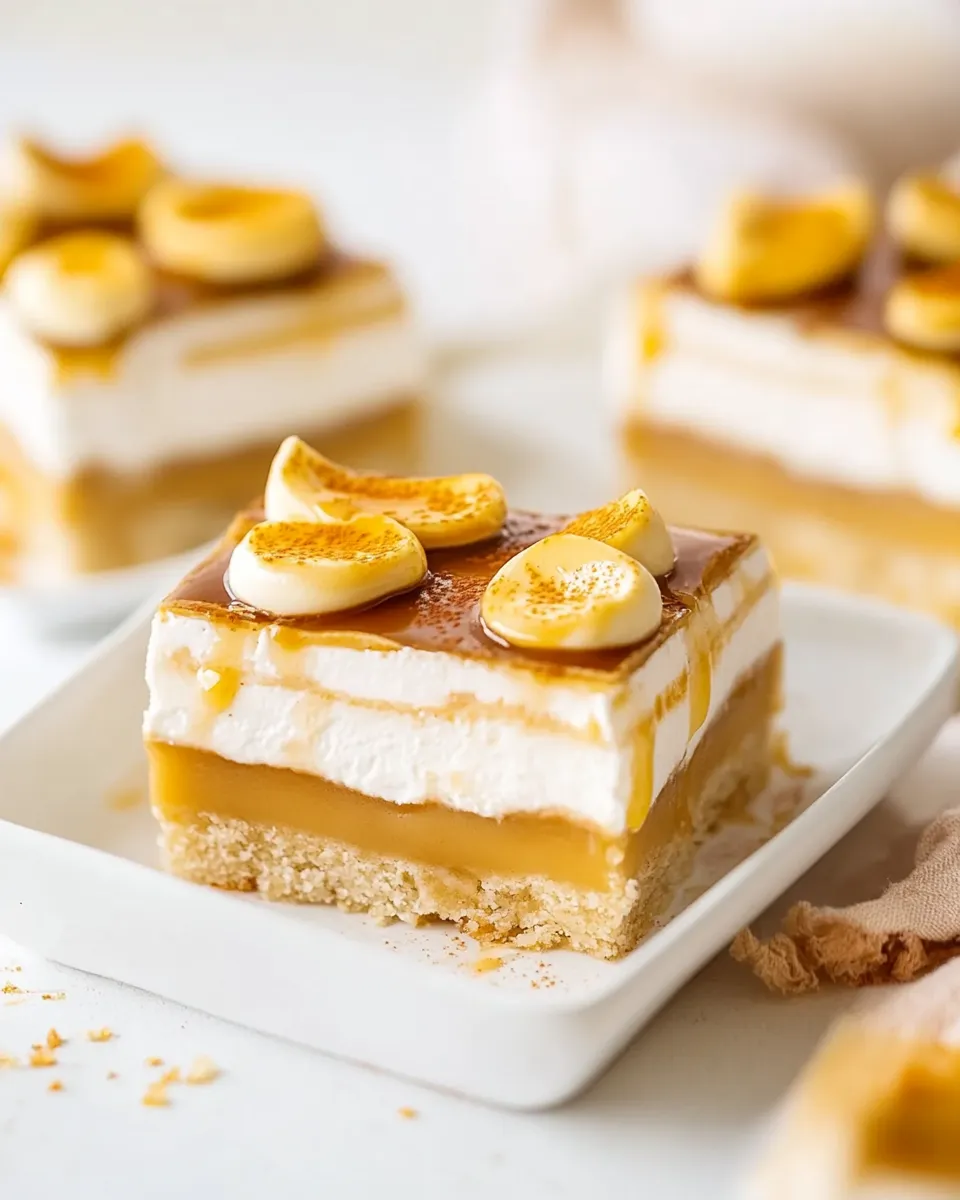 Delicious Banoffee Bars Recipe food shot