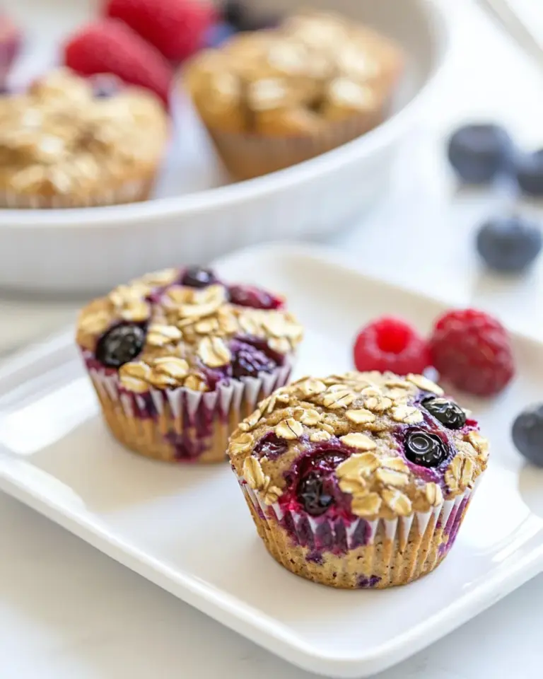 Homemade Berry Baked Oatmeal Muffins photo