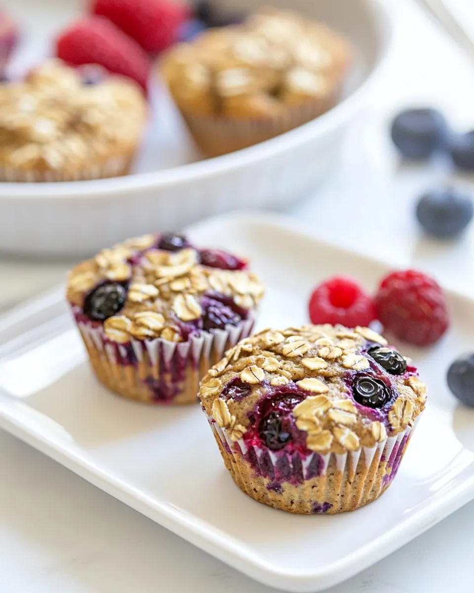 Homemade Berry Baked Oatmeal Muffins photo