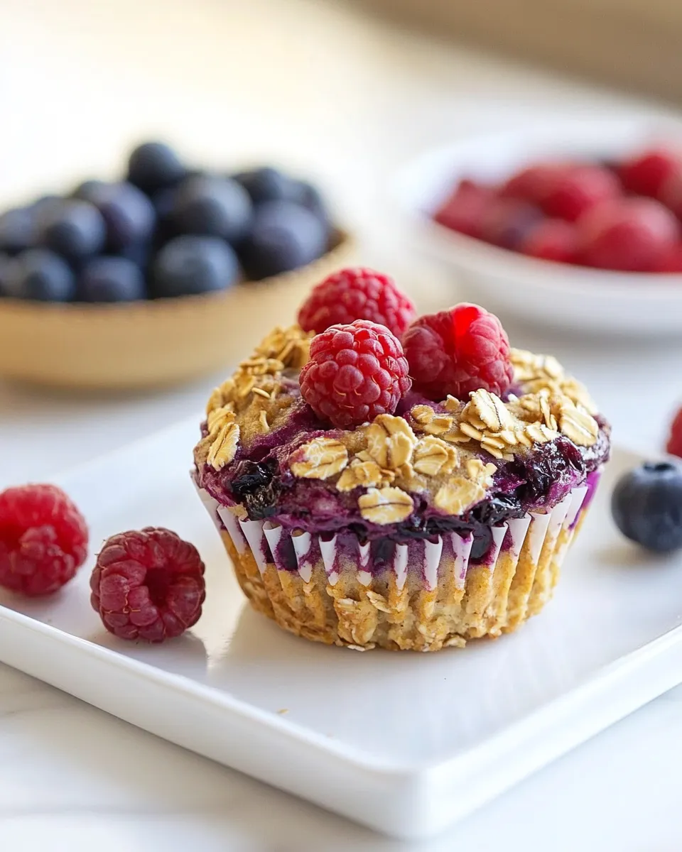 Classic Berry Baked Oatmeal Muffins recipe image