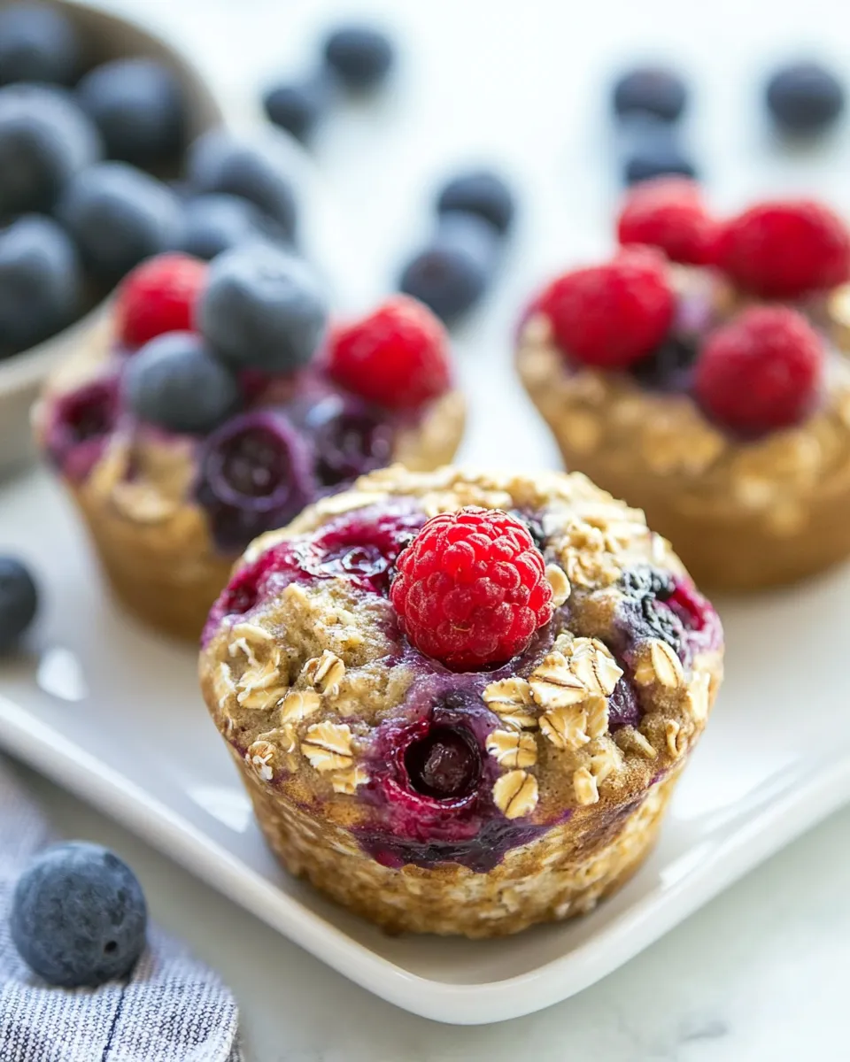 Delicious Berry Baked Oatmeal Muffins dish photo