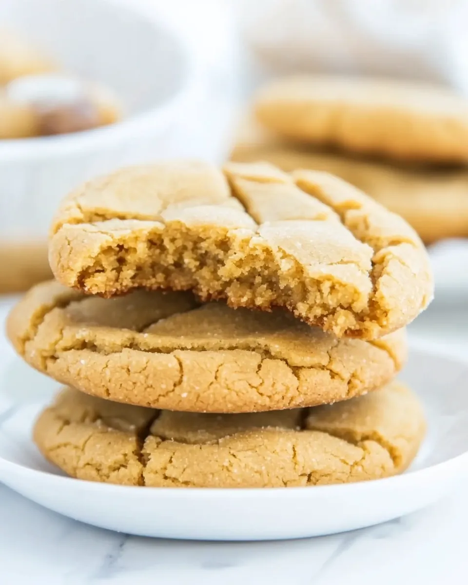 Homemade Big Soft and Chewy Peanut Butter Crinkle Cookies recipe photo